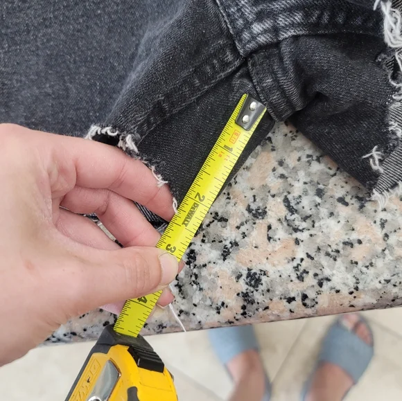 Zara Black Jean Shorts High-Waisted Distressed - Picture 6 of 9